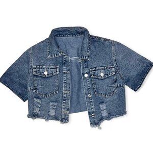 Blue Jean Short Sleeve Button Up